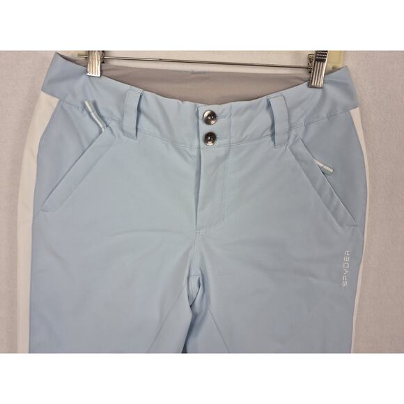 Spyder Women’s HOPE Insulated Ski Pants Size 6 Light Blue White Primaloft - Picture 2 of 13